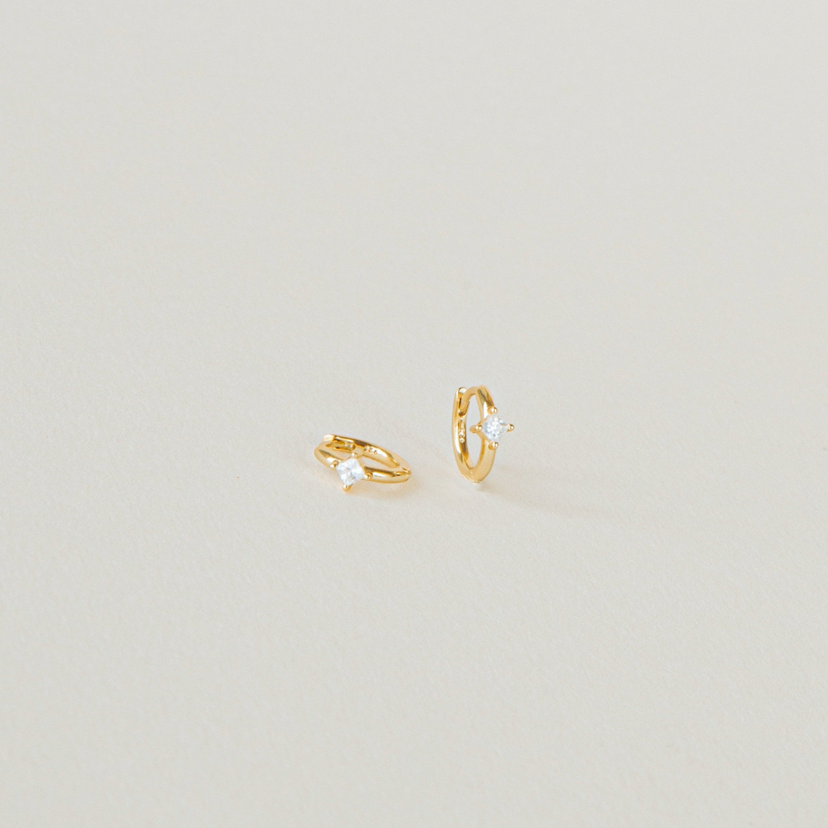 Elegant Sparkle: Athena Diamond Huggie Earrings
